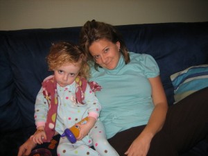 Mira and Erika Mira and Erika on the couch